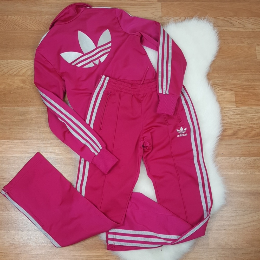 2pc Adidas tracksuit Fuchsia Pink XS trefoil